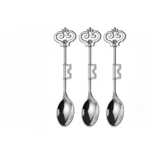 3pc, retro zinc alloy coffee spoon set key style soup spoon dessert spoon