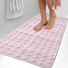 Tapis de bain et de douche extra long et antidérapant, 100 x 40 cm, 200 ventouses, trous de drainage, PVC lavable en machine – Convient aux