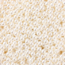 Perline rotonde in acrilico color avorio, 4 mm, 3000 pezzi