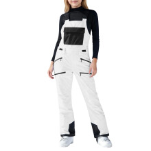 Boys Girls Unisex Classic Ski & Snow Bib Overall Winter Snowsuit Water-Resistant Windproof Outdoor Rain Bib(White,160)