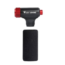 WEST BIKING Bike Pump, Co2 Bike Tire Inflator Head For Presta Schrader Valve, Universal Small High Pressure Ball Needle Accessories (Red)