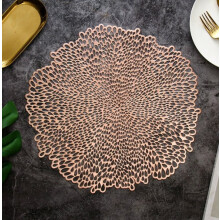 2 stuks (alleen placemats) Holle placemats Geïsoleerde onderzetters Druppelvormige onderzetters PVC tafelmatten Roségouden decoratieve placemats