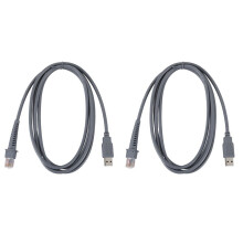 2 x USB A Male to RJ45 Cable 7Ft 2M Barcode Scanner LS4278 LS2208 2208AP,2 x bar code scanner serial cable,gray