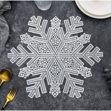 2 pcs Arrow Snowflake Hollow Christmas Placemats, Non-Slip Insulated Table Mats, Compatible with European/Western Dining