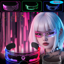 LED Luminous Glasses, 7-Color Adjustable, Plastic Frame, Compatible with Carnival, Wedding, Concert, Birthday & Christmas Events
