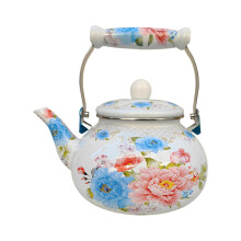 Decorative Teapot Enamel Tea Kettle Floral 2.5L New Year Water Kettle Coffee Pot
