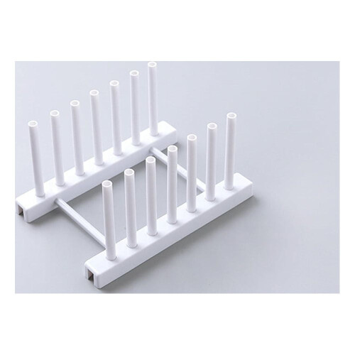 Stackable Plate Organizer - Pot Lid Storage Stand for Countertop, Adjustable Dish Rack for Cabinets