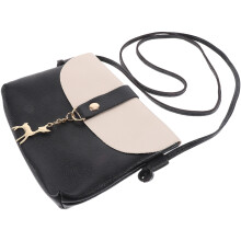 Elegante schwarze Mini-Umhängetasche aus PU-Leder mit Anhänger – ideal für Handy und andere wichtige Dinge