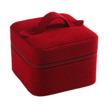 Eagraitheoir Coimeádán Bosca Seodra Corduroy Maisiúil le Zipper do Dhearg
