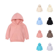Toddler Boys Girls Pullover Sweatshirt Children Solid Plus Babies Hooded Color Top Coat Girls Tops