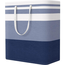 Large Collapsible Laundry Basket Hamper, 100L, Freestanding, Easy Carry Handles, Gradient Blue