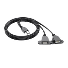 Cabo extensor de alimentação USB com divisor em Y, cabo de carregamento USB para ventiladores e luzes USB, cabo de extensão USB A1 macho para 2