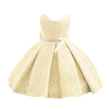 Girls Sleeveless Floral Princess Gown Champagne Size 4-6