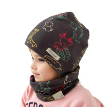 AWZXDE Double Layer Kids Hat And Neck Warmer Set Winter Hat Windproof Thermal Ear Warmer For Boys And Girls Cotton Grey