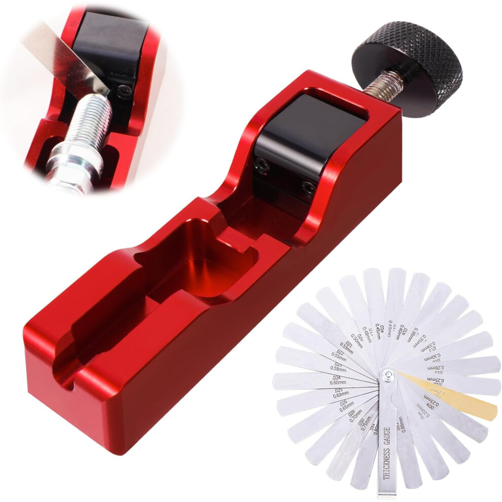 Universal Spark Plug Gap Tool With 32 Blades Steel Feeler Gauge For 10Mm, 12Mm, 14Mm, 16Mm Spark Plugs Â Red 9329345321948