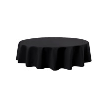 Nappe ronde minimaliste en polyester, lavable, idéale pour la maison et les fêtes.