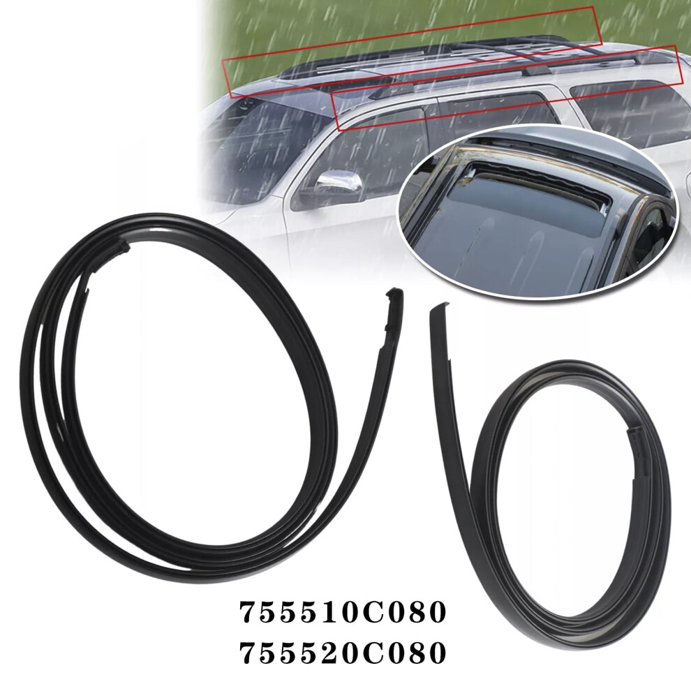 2Pcs Roof Drip Molding Trim Left & Right Side Rubber For Toyota Sequoia 9450273004525
