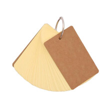 50Sheets Unlined Index Cards with Binder Rings Revision Card Punched Notecard