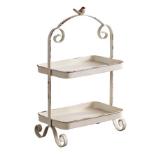 Panier de rangement de bureau à 2 niveaux, présentoir à gâteaux et desserts