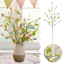 Feestelijke paasei-bloemeninzetstukken met stippenpatroon en groen voor boeketten en kunstbloemen, groen, 56 cm