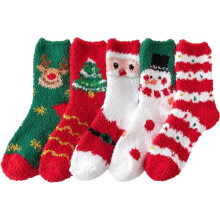 5 paia di calze natalizie morbide da donna, calze calde e termiche, regalo perfetto per le feste.