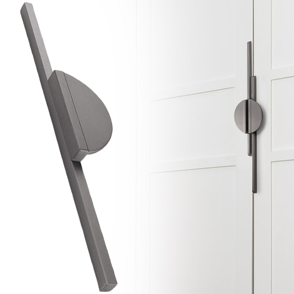 Half-Circular Zinc Alloy Cabinet Door Pull, Gray, 32Cm 9448990633449
