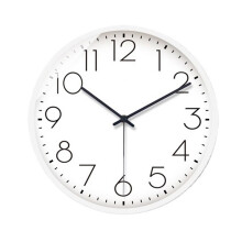 Minimalist White Wall Clock Silent Operation Battery Powered Versatile Design