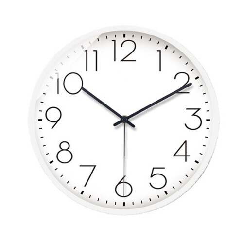 Minimalist White Wall Clock Silent Operation Battery Powered Versatile Design