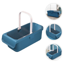 Feet Soaking Tub Rectangular Cleaning Bucket Durable Plastic Blue 1Pcs