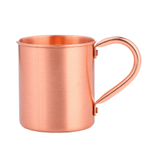 Mug en cuivre massif, fait main, sans doublure, bord roulé poli