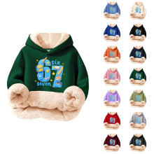Moletom com capuz estampado multicolorido para crianças – Moletom aconchegante de fleece com capuz estampado para meninos e meninas