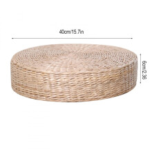 Coussin de sol en paille, pouf tatami, oreiller tissé de méditation, tapis de yoga japonais, coussin rond zen, coussin de méditation rembourré,