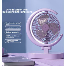 Clearance! Silent USB Desk Fan with Light, Rechargeable, ABS, Cold Air – Compatible with Bedroom