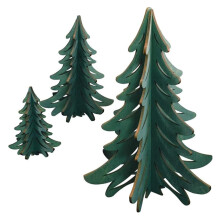 Ensemble de décorations de sapin de Noël en bois 3D style chalet gingembre