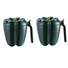 Pepper Shaped Kitchen Jars with Sealed Lids for Organized Seasoning Storage and Countertop Decoration 2 Pcs
