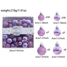 Shatterproof Christmas Ball Ornaments Set – 6 Styles, Multi-Sized Hanging Baubles with Loops for Tree, Wreath & Party Decor