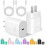 Chargeur rapide USB-C 25 W blanc, lot de 2 avec câble de 1,8 m 1
