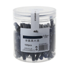 100 cartouches d'encre rechargeables pour stylo-plume, séchage rapide, noir et bleu.