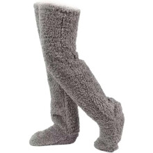 Calze al ginocchio in piuma d'oca per Natale da donna, calze lunghe, morbide e calde sopra la coscia, calze tubolari lunghe e confortevoli sopra il