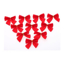 12 pezzi Mini papillon natalizi Fiocco rosso natalizio Artigianato per le feste Piccoli fiocchi natalizi per albero di Natale Ghirlanda Matrimonio