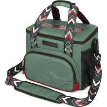 Sac à lunch isotherme 12L grand format, boîte à lunch pliable pour femmes et hommes, peut contenir jusqu'à 18 canettes (vert avec bandoulière