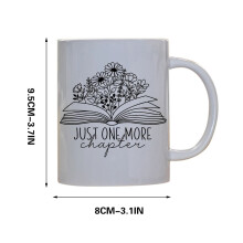 Mug fleuri pour amoureux des livres, en céramique, 35 cl