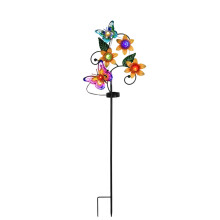 Luminária de jardim em forma de borboleta, feita de ferro com energia solar, à prova d'água e ideal para decoração externa – Compatível com