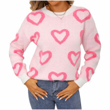 Maglione da donna con cuore, casual e oversize