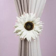 Curtain Tiebacks Artificial Sunflower Curtain Tieback Curtain Tiebacks Flower Curtain Holder Curtain Holdbacks for Home Decoration,White1,7.09 inch