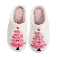 Pantuflas navideñas, Pantuflas navideñas de otoño e invierno, Pantuflas de algodón suave para mujer y hombre (tallas 40-41)
