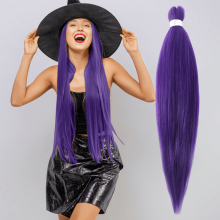 Cabello para trenzar preestirado morado de 26 pulgadas, paquete de 1