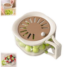 2026 2-in-1 Draining & Preservation Basket, Fruit/Veg Wash Bowl w/ Strainer Lid & Foldable Handle – Brown