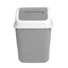 Trash Can - Plastic Bathroom Trash Can, Kitchen Garbage Can with Swing-top Lid, Small Waste Bin for Bathroom, Bedroom, Kitchen, Office, Toilets