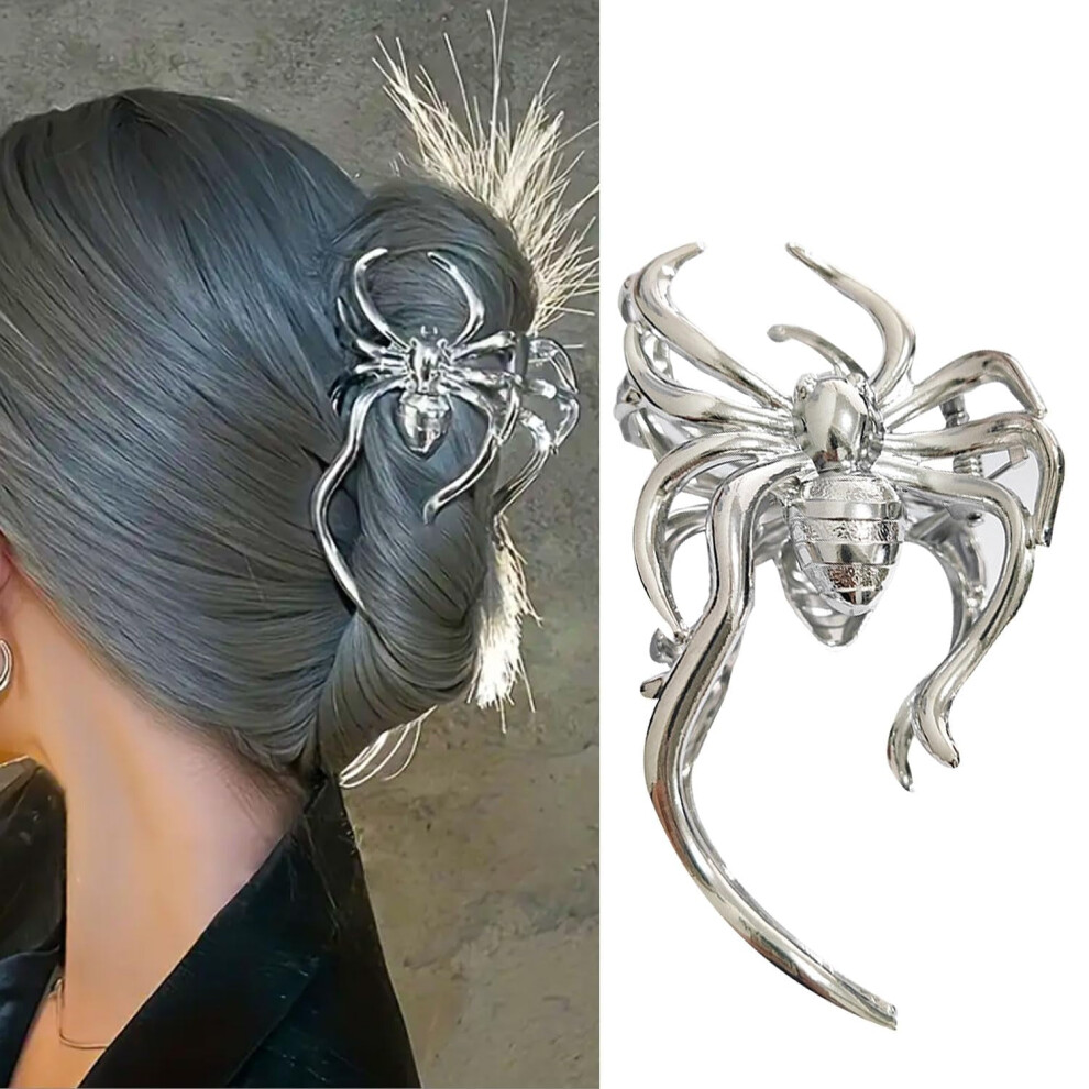 Unisex Spider Metal Hair Clip, 1Pc Spider Hair Claw Clip For Thin Hair Punk & Y2k-Style Hair Accessories Decorations